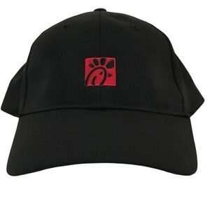 Team Style by oobe's "Chick Filet" Red Logo Adjustable Black Polyesther Ball Cap